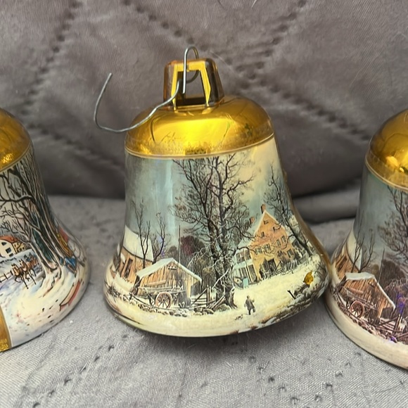Vintage bell Christmas, ornaments and handpainted lightbulb ornaments - Picture 3 of 4
